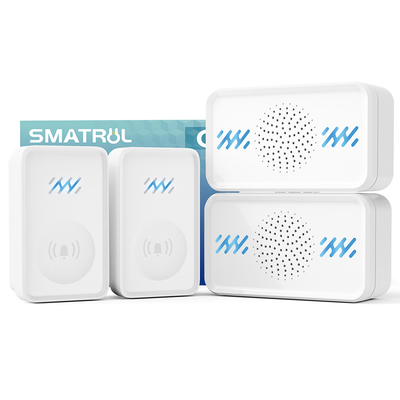 Campanilla sin batería Anillo sin batería 58Tonos de sonido 4 niveles Volumen impermeable Campanilla inalámbrica autoalimentada