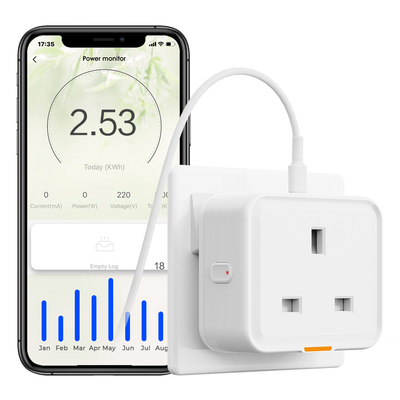 comprar Tuya Smart Home Plug Reino Unido Enchufe Adaptador de viaje Conversión de toma de corriente APP Voz Funciona con Alexa Tipo C 16A WiFi RF433 Fabricación en línea