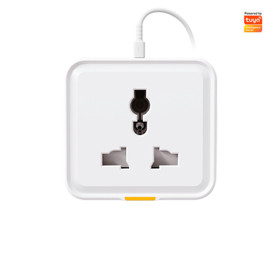 Enchufe Tuya Smart Home: conexión universal tipo C 16A WiFi RF433 con control de aplicaciones, compatibilidad con asistente de voz y monitoreo de energía.