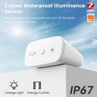 Sensor de iluminación para el hogar inteligente Zigbee Tuya, detección de brillo de la luz, sensor de detección, bricolaje, cortina enlazada, IP67, resistente al agua y al polvo
