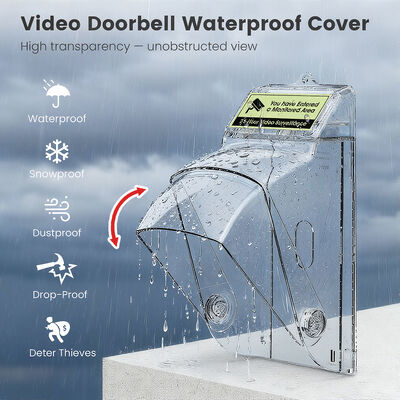 SMATRUL Video Campanilla de la puerta Rain Waterproof Cover Exterior Diseño giratorio recordatorio anti robo Compatible con acceso a la puerta Campanilla de vídeo