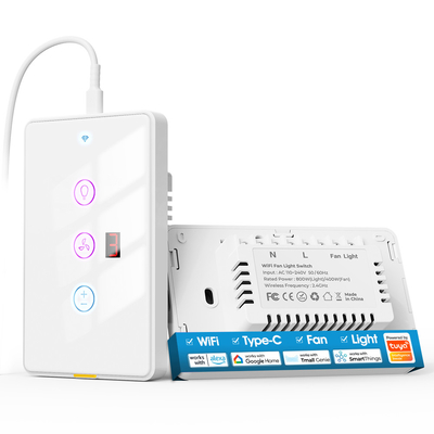 Buen precio Tuya Wifi Fan Light Us Switch Tipo C Aplicación de voz de tiempo Compatible con Alexa Google Home Smart Home en línea