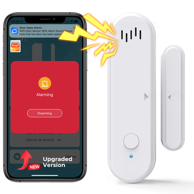 Buen precio Sensor de puerta Tuya Vida inteligente Sincronización Trabajar con Alexa Google Home Brazo y desarmar Tuya Smart WiFi Sensor de puerta y ventana en línea