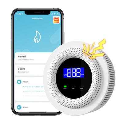 Buen precio Tuya Wifi Sensor de gas inteligente Aplicación de cocina para el hogar Detector de alarma de fugas Seguridad con USB Hogar inteligente en línea