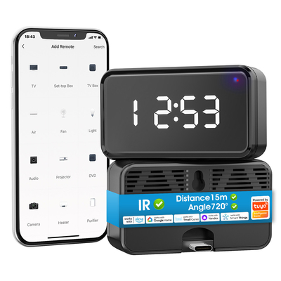 Buen precio Control remoto de infrarrojos Wifi con pantalla de tiempo Fan TV Dvd voz Alexa y Google Tuya control IR Smart Home en línea
