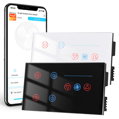Buen precio Tuya WiFi Ventilador de techo Switch Control de velocidad Timer Monitor de potencia de voz Alexa Google Home Smart Light Switch en línea