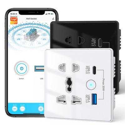 Buen precio Conexión Wifi Universal de tipo C + carga rápida por USB para EE.UU. UE Reino Unido Conexión APP Control remoto Tuya Automatización del hogar inteligente en línea