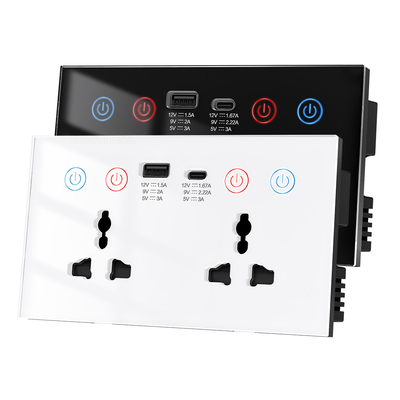 Buen precio Tuya Smart Wall Socket control por voz WIFI Alexa Power Monitor Automatización del hogar EE.UU. UE Reino Unido Enchufe USB tipo C 10A en línea