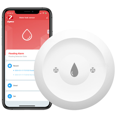 Buen precio Zigbee Sensor de fuga de agua Conexión de alarma App Detector de fuga de agua Tuya Zigbee Sensor de inmersión en agua en línea