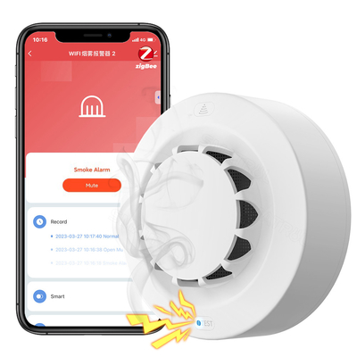 Buen precio Zigbee Smart Sensor de humo Alarma Tuya90 dB Alarma de incendio Sistema de seguridad para el hogar Detector de fuego en línea