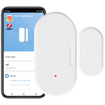 Buen precio Tuya Smart zigbee sensor de puerta + sensor de luz iluminación detector de brillo ventana cajón inalámbrico abierto / cerrado 2 en 1 en línea