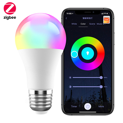 Buen precio Tuya Zigbee 10W Smart Bulb E27 RGB lámpara LED Tiempo apagable Smart Life APP Control de voz para Google Home Alexa en línea