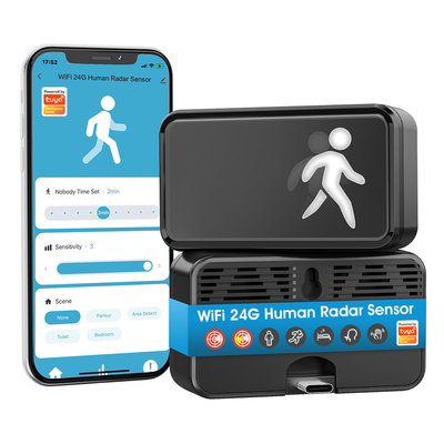 Buen precio WiFi Presencia humana 24G Radar Detección de ondas mm Tuya APP Hogar inteligente con sensor de movimiento de luz respiratoria Radar de onda milimétrica Detector de cuerpo en línea