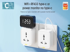 Enchufe Tuya Universal Tipo-C enchufe 16A WiFi RF433 Adaptador de viaje Enchufe Tuya Smart Home